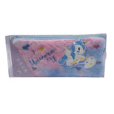 Blue Unicorn Heart Plush Pouch